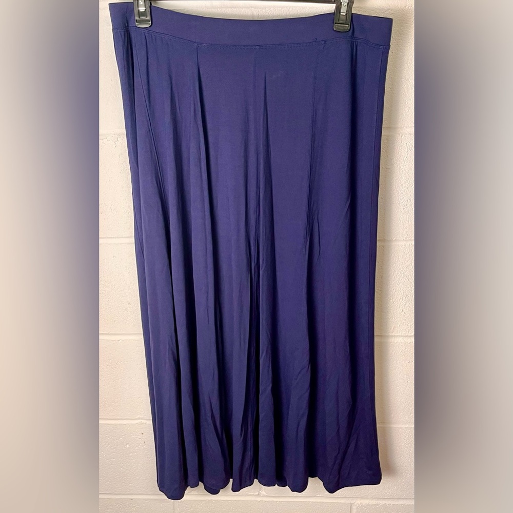 NEW Catherines Deep Blue Flowy Maxi Skirt 1X